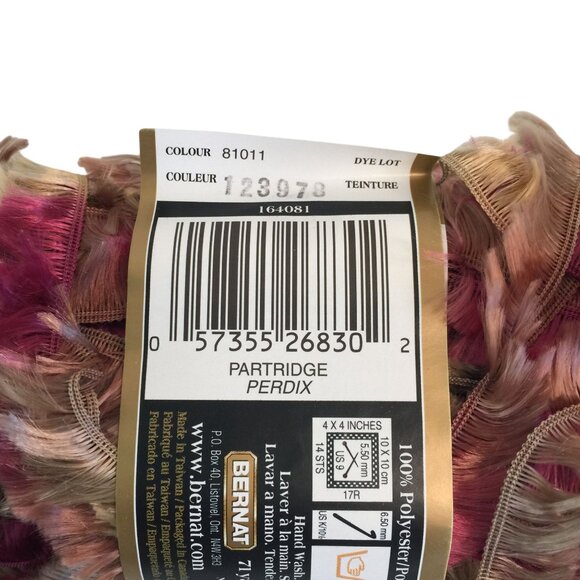 Bernat Boa Yarn Lot 4 Skeins 1.3oz-50g Love Bird Emu Parrot Partridge Eyelash - Picture 7 of 7